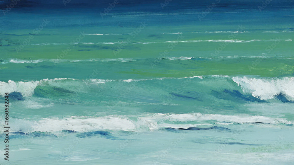 Ocean Waves in Abstract: The image presents an abstract of oceanic waves, captured with a painterly touch in varying shades of blue and turquoise. Ocean Waves in Abstract: The image presents an abstract of oceanic waves, captured with a painterly touch in varying shades of blue and turquoise.