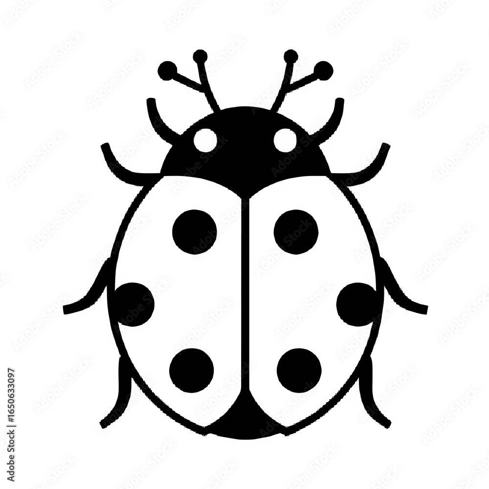 Obraz premium Monoline ladybug clipart