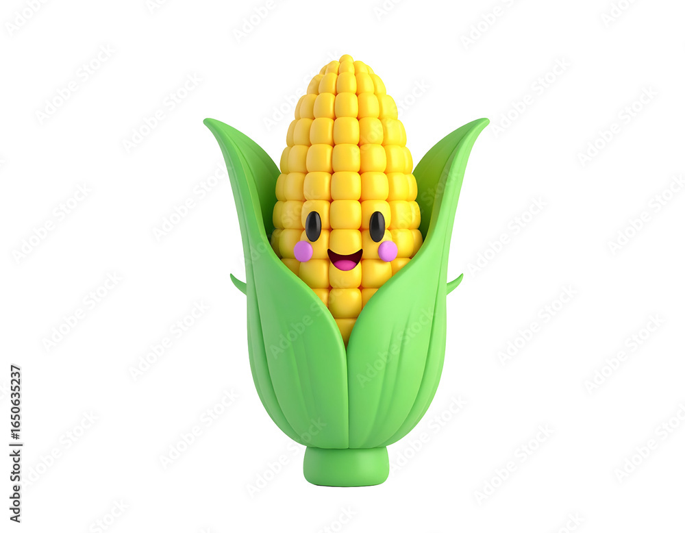Obraz premium Cute 3D Corn Illustration