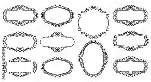 Collection of ornate vintage style frames and borders for illustrations