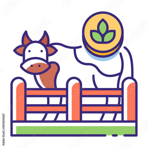 This Organic livestock icon is suitable for Organic Product, etc.