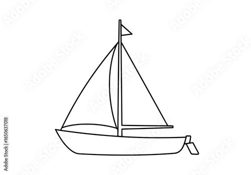 Elegant sailboat glides across calm waters, symbolizing freedom, adventure, and serene journeys.