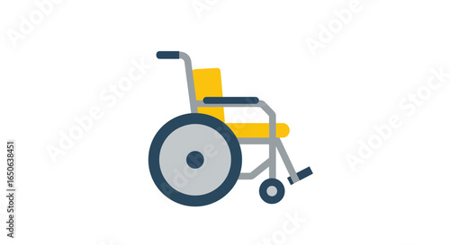 Simple wheelchair vector illustration, an icon representing disability, mobility aid, accessibility, and healthcare support concepts.