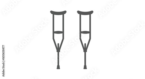 Crutches Icon Medical Mobility Aid for Injury Recovery and Support