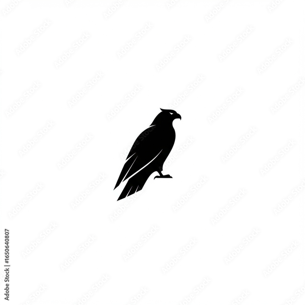 Fototapeta premium silhouette of a hawk on a branch