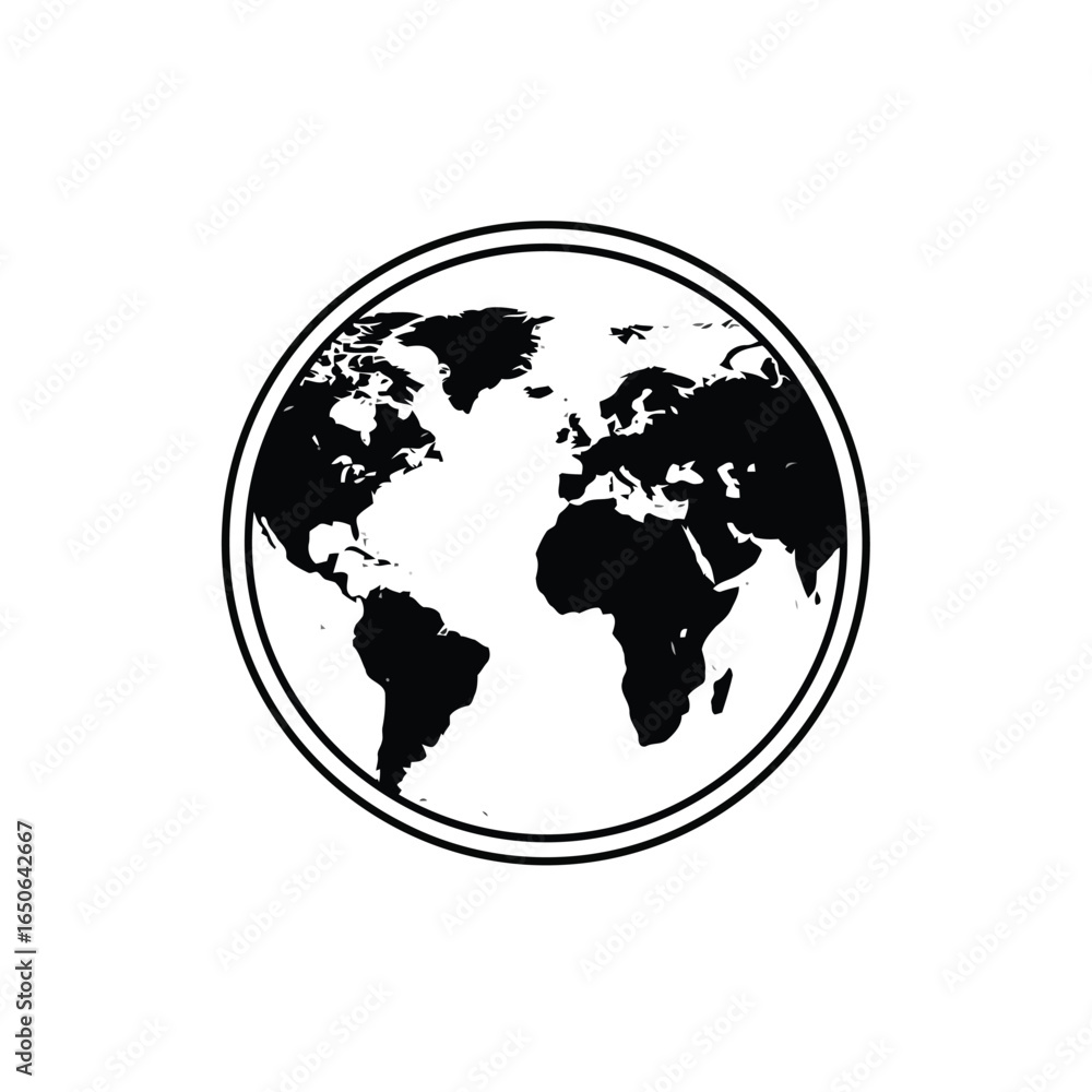 Fototapeta premium Vector illustration of world map globe isolated on white background