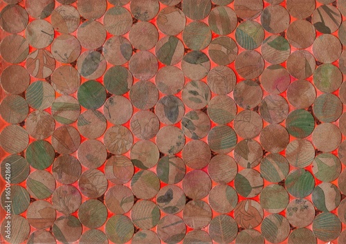 Abstract Circular Pattern with Natural Textures and Warm Colors
