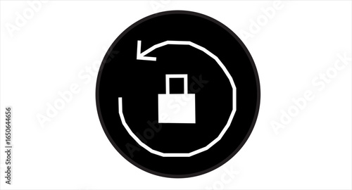 rotate lock icon, update rotation locked symbol - reset password sign. secure key protection refresh icons