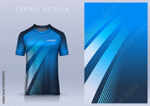 Fabric textile design for Sport t-shirt, Soccer jersey mockup for football club. uniform front view.	