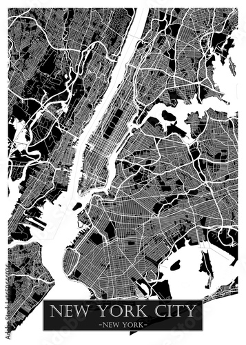 Canvas Print New York City New York Street Map