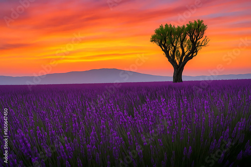 Beautiful landscape of lavender filed in Provence  France