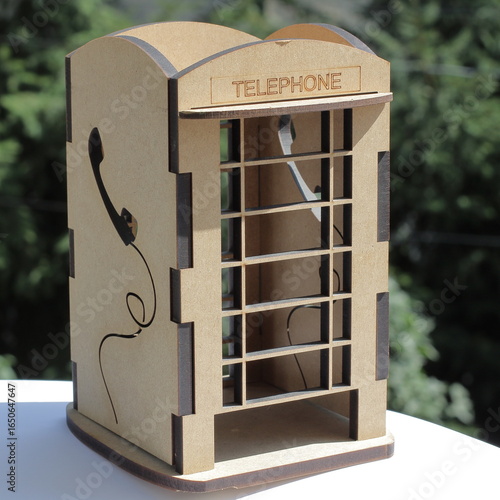 Cut out plywood telephone booth