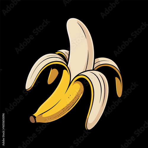Peeled banana vector design
