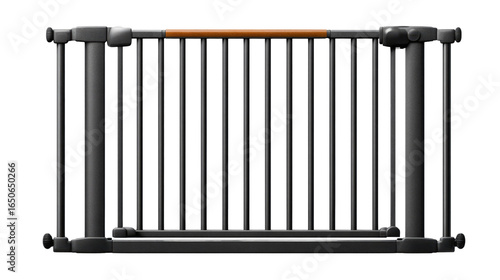 Black Metal Baby Gate for Safety in Home, Secure Infant Protection, Stair Guard and Play Area Barrier