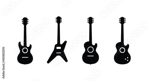 Four Different Types of Electric Guitars
