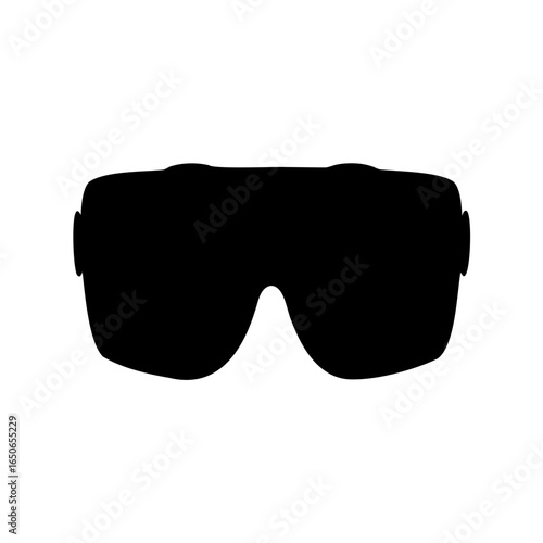 Silhouette of stylish ski goggles providing eye protection in various winter sports