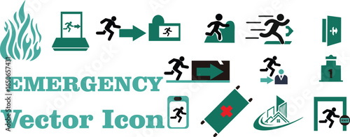 "Emergency Exit Icons Set – Safety and Evacuation Symbols"

"Vector Collection of Emergency Signs – Quick Escape and Rescue Elements"