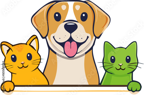 Pet Animal Illustration with Cat and Dog  Silhoutte, this art is  best for your pet shop,  veterinary  ads,  veterinary hospital posts or animal hospital ads and posts banner and social media posts, 