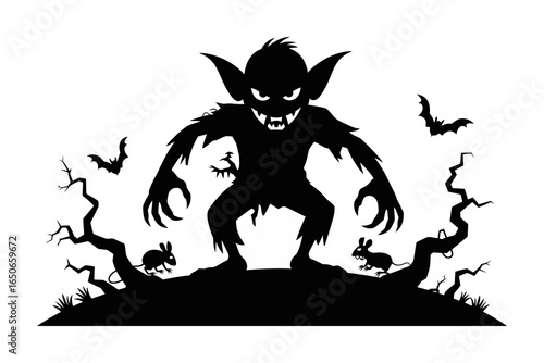 Halloween creepy monster illustration