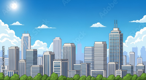 City skyline with clear skies for Clean Air Day