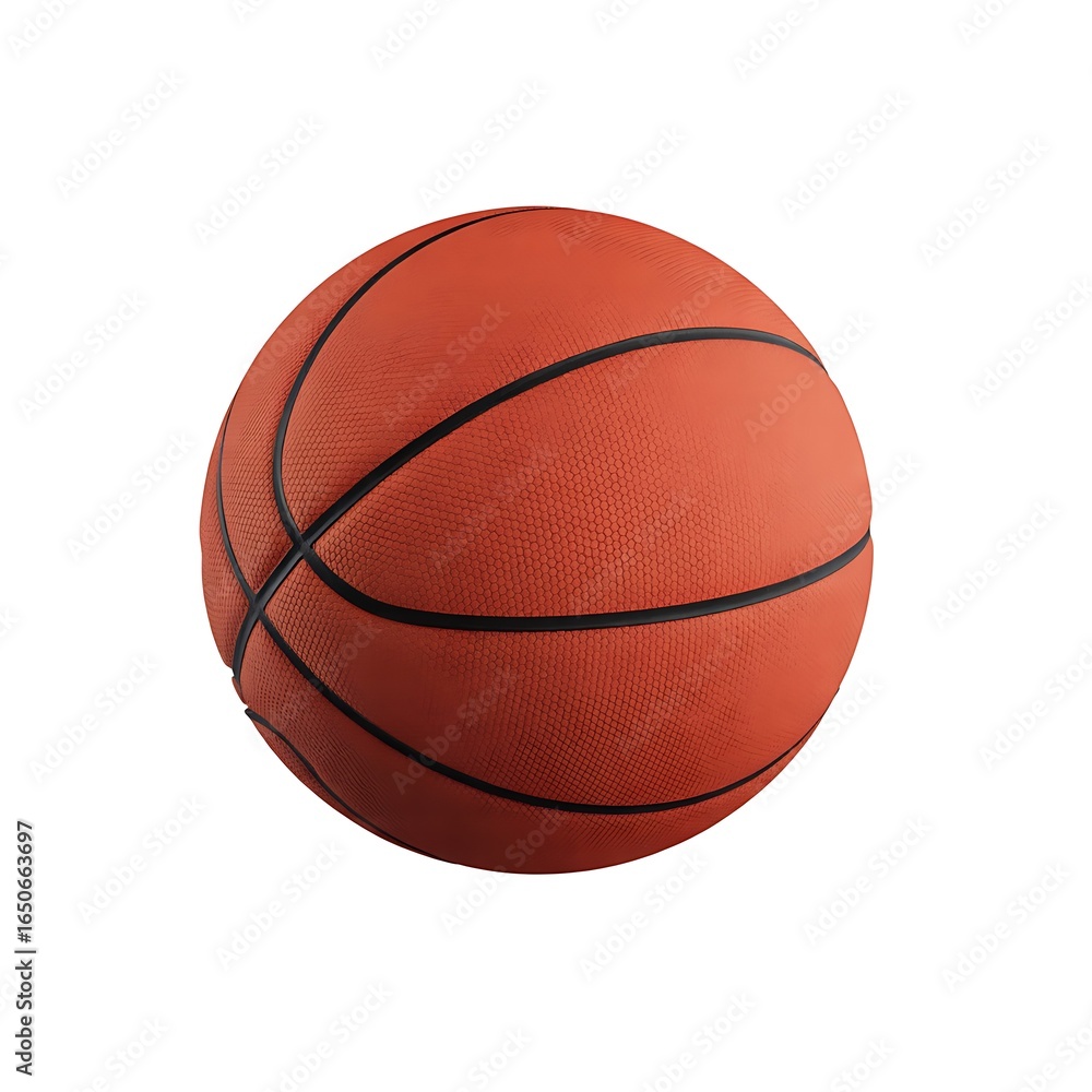 Fototapeta premium Dynamic basketball ready for action, perfect for sports marketing and athletic branding campaigns.