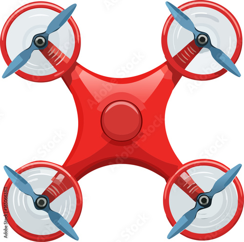 kırmızı bir dronun vektör çizimi 