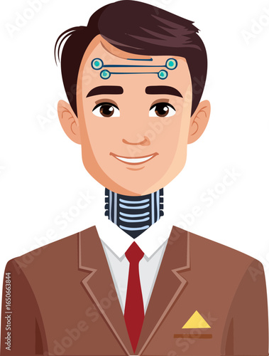 businessman in a suit,robotikl bir adam 