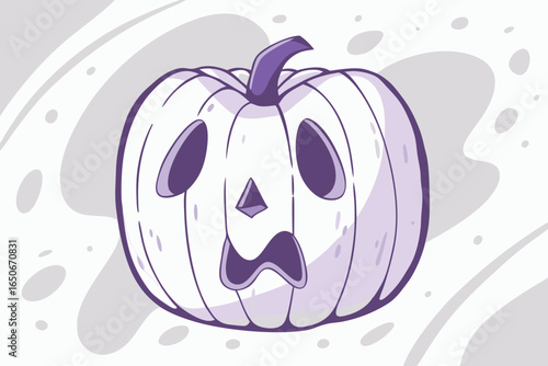 High quality Surprised Purple and White Jack-o'- Lantern with Abstract Background jack-o-lantern pumpkin