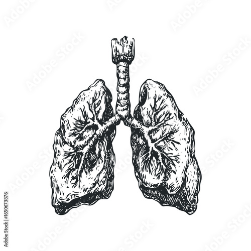 Graphic representation of human lungs and trachea