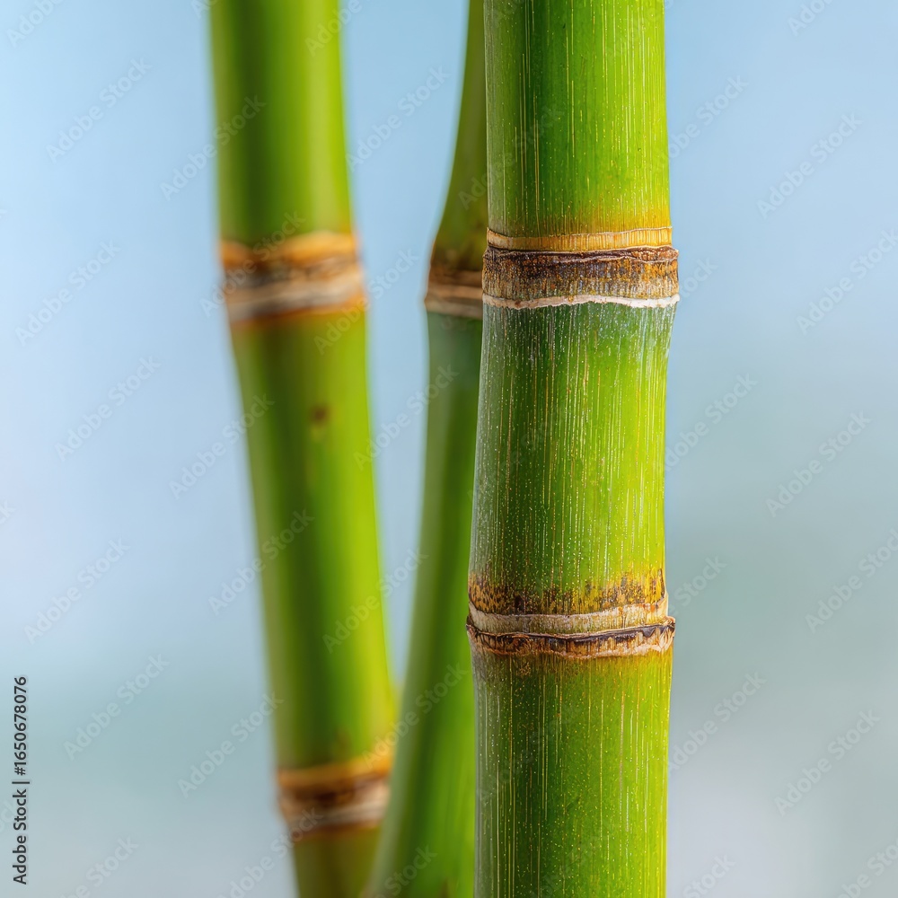Fototapeta premium Close-up of vibrant green bamboo stalks