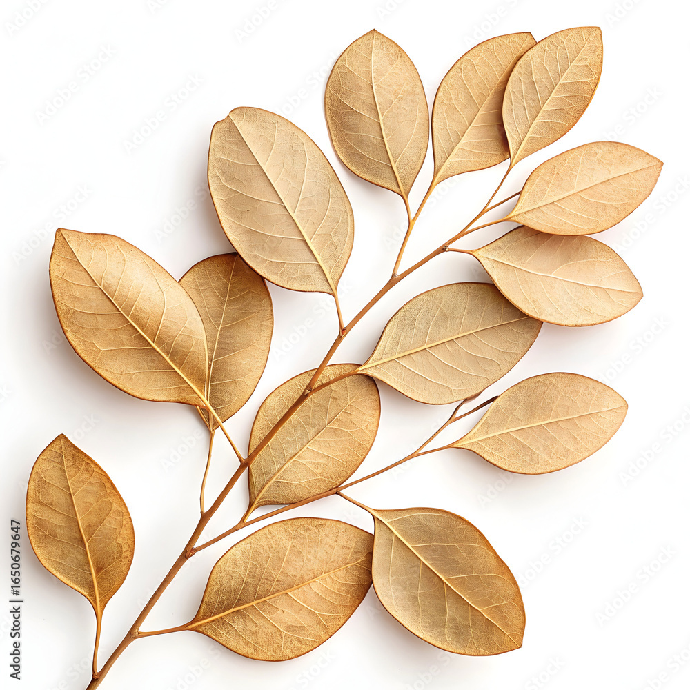Obraz premium Dried eucalyptus leaves isolated on white background, commonly used in aromatherapy