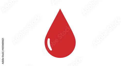 Red Blood Drop Icon Symbolizing Health, Life, and Medical Assistance