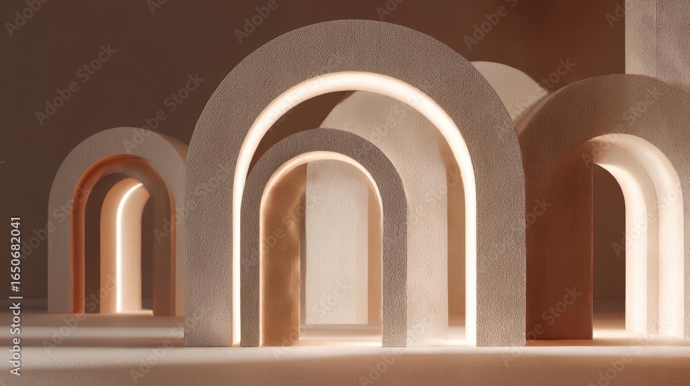 Fototapeta premium Illuminated Modern Arch Structures