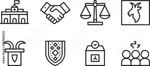 Parliamentary Governance Icon Depicting Democratic Assembly and Legislative Process in Chad