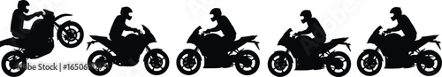 Silhouette motorbike rider performing stunt jump, motorcycle wheelie action, extreme sports biker riding, black biker illustration, motocross racing figure, adrenaline speed racing design vector art