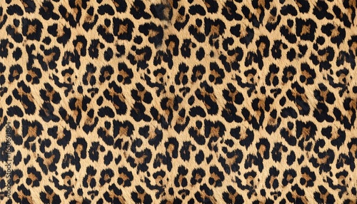 Tan background with a repeating pattern of dark brown and black spots resembling animal print