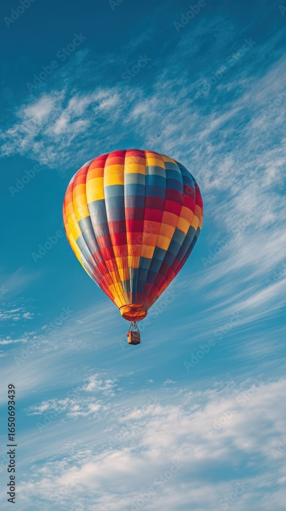 Fototapeta premium Colorful hot air balloon against a vibrant sky