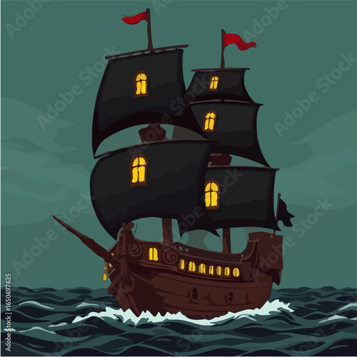 pirate ship in the sea