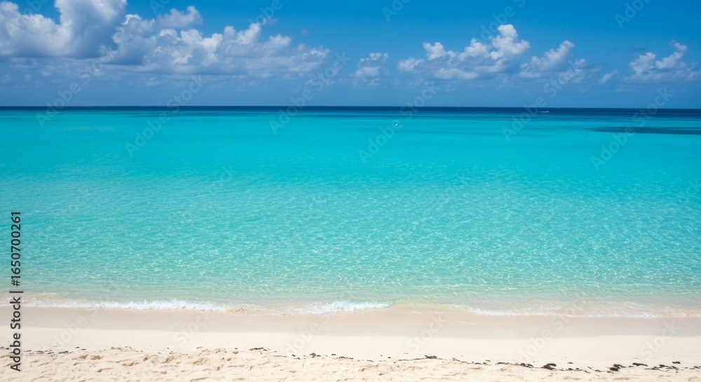 Obraz premium Clear turquoise water at Grace Bay Beach, Turks and Caicos