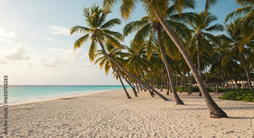 Obraz premium Palm trees at Seven Mile Beach, Grand Cayman