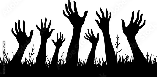 helloween hands holding hands, hand, hands, vector, silhouette, people, volunteer, illustration, group, arm, finger, fingers, crowd, up, icon, charity, raised, voting, art, palm, design, help, party, 