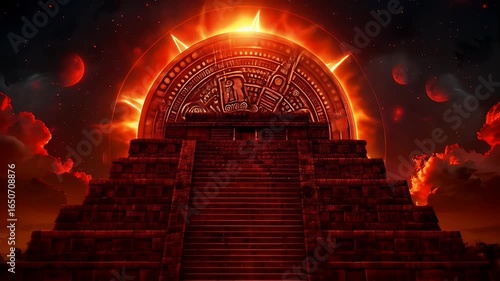 ancient mayan calendar building animation 