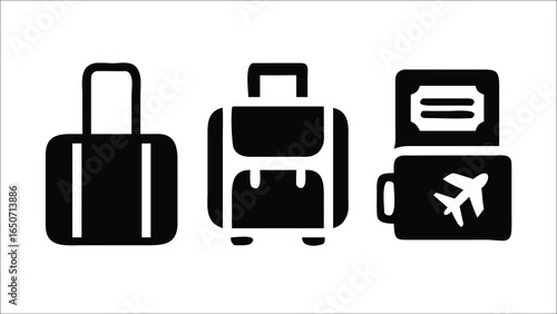 Travel flat icon vector set for web and travel design with bus car train and transport symbols