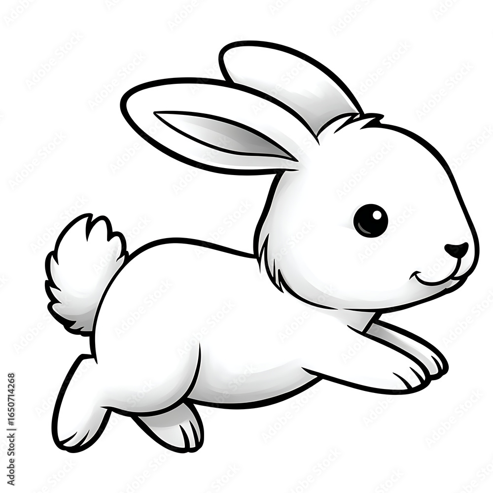 Fototapeta premium Bunny Hopping Coloring Page