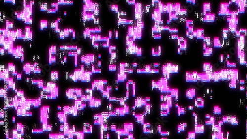 Technology background with colors neon glitch texture. Digital tv noise effect. Hacking computer. Damage screen. Abstract error at hack. 3D rendering.