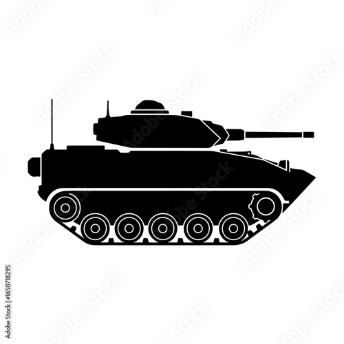 Silhouette Icon APC Military Vehicle Vector