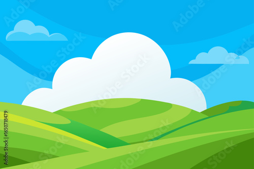 A Vibrant Landscape with Rolling Lush Green Hills