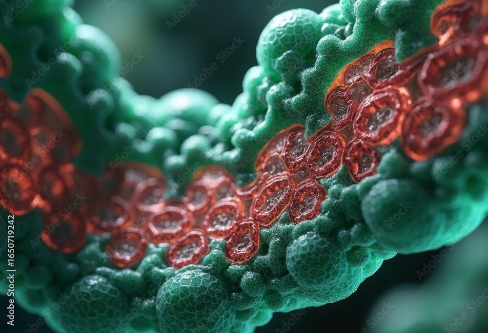 Obraz premium Red and Green Technology Texture Structure Scene