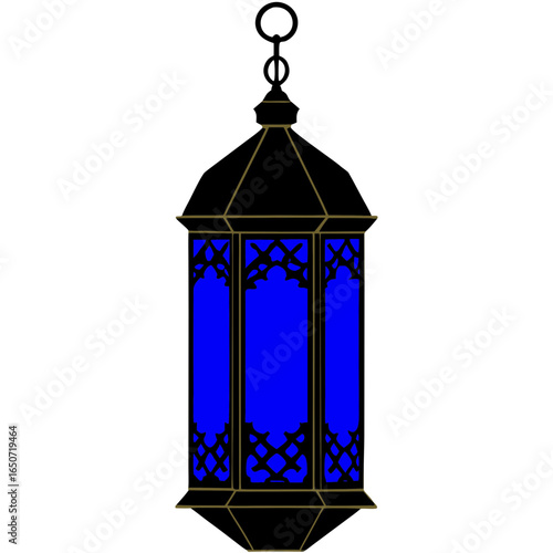 This Image Showcases a Beautifully Ornate Golden Lantern