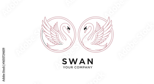 Swan logo design elegant bird symbol company identity art